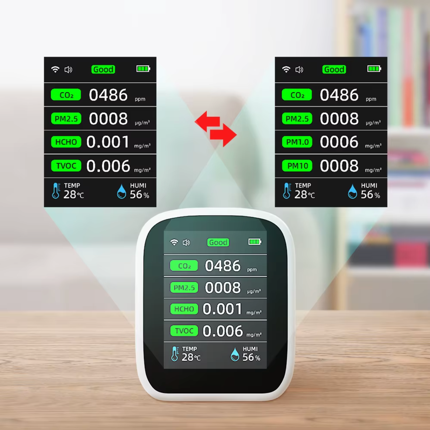 8-in-1 Luftqualitäts-Messgerät für ein gesünderes Raumklima | Luftqualität verbessern
