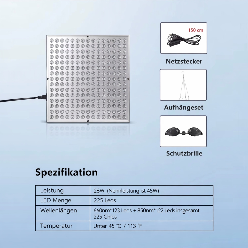 Rotlicht Theraphie-Panel | Rotlichtheraphie