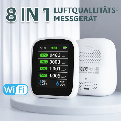 8-in-1 Luftqualitäts-Messgerät für ein gesünderes Raumklima | Luftqualität verbessern