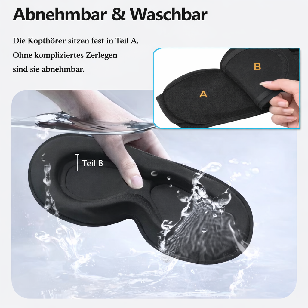 3D Schlafmaske mit integrierten Bluetooh-Kopfhörern | Smarte Schlafmaske