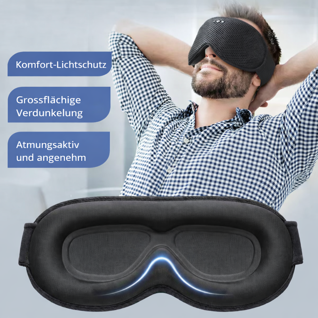 3D Schlafmaske mit integrierten Bluetooh-Kopfhörern | Smarte Schlafmaske