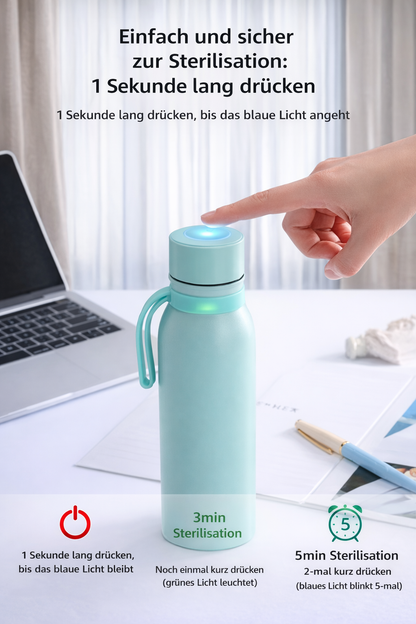 Selbstdesinfizierende Trinkflasche aus Edelstahl | UV-Desinfektion